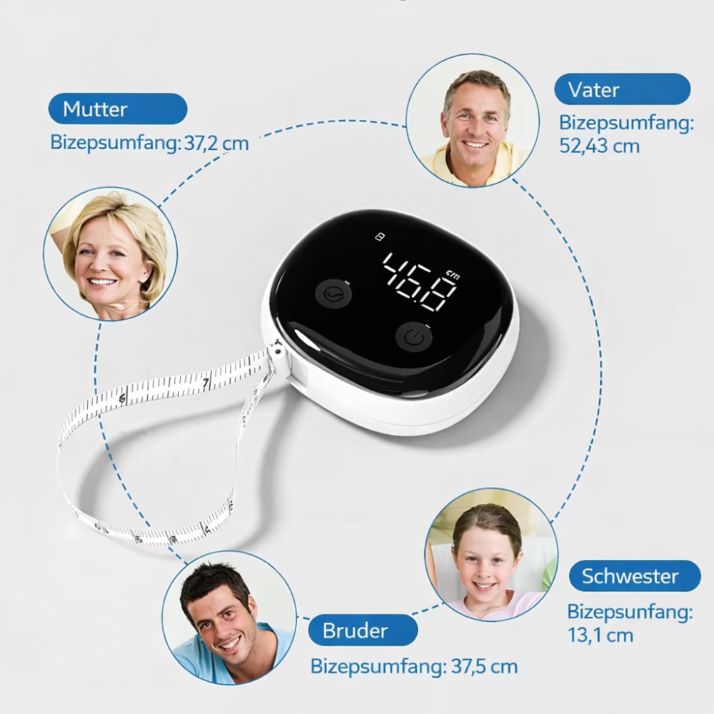 Intelligentes Körpermaßband mit APP, Bluetooth-Körpermaßband für Fitness, Gewichtsverlust, Messung, LED-Anzeige