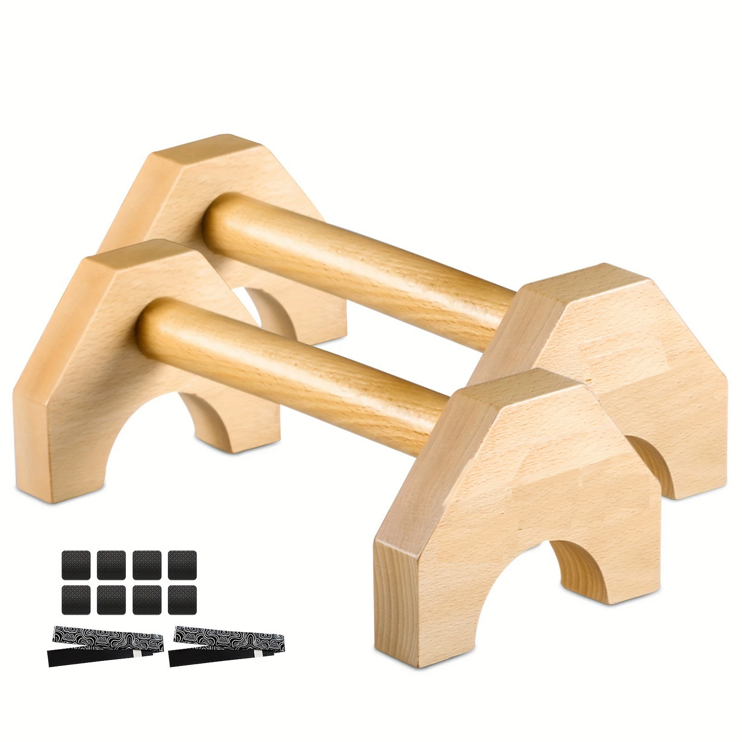 Premium wooden push-up handles