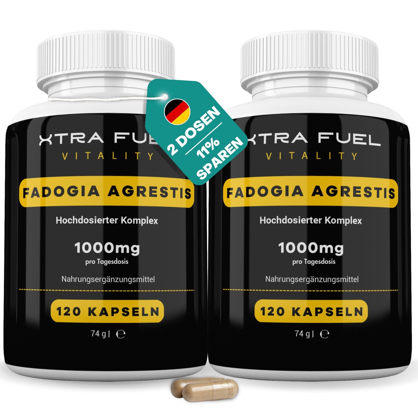 Fadogia Agrestis Kapseln - 1000mg Fadogia Extrakt - 100% natürlich & zertifiziert